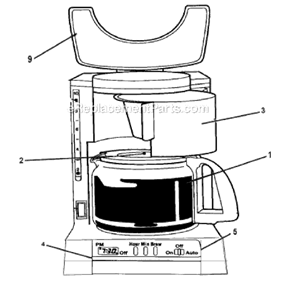 Page A Diagram and Parts List for ADX23  Mr Coffee Coffee Maker